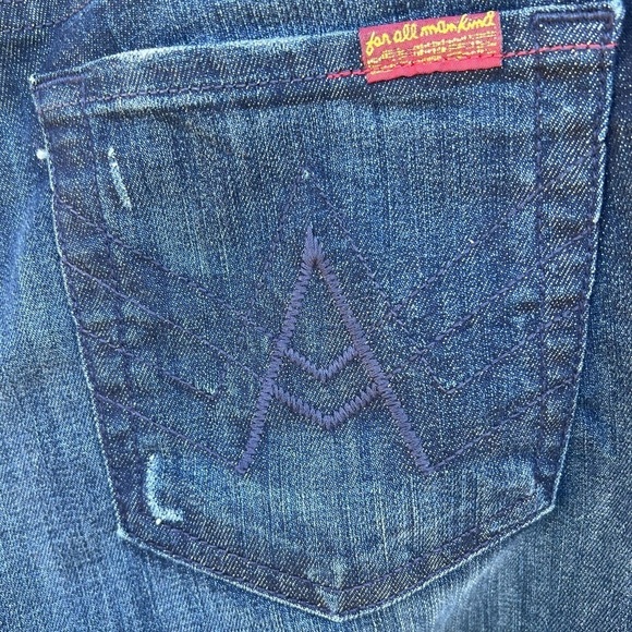 7 for all Mankind A Pocket Dark Wash Jeans Dark Wash Size 27 GUC READ - Picture 6 of 11